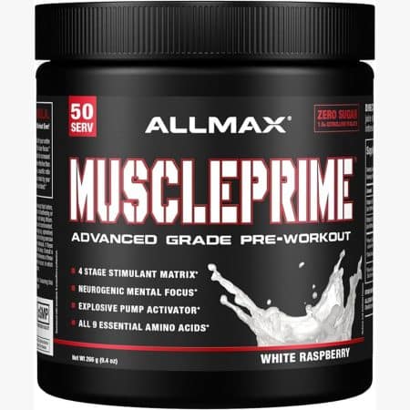 ALLMAX MUSCLEPRIME, Advanced Grade Pre-Workout (White Raspberry-50 Servings)