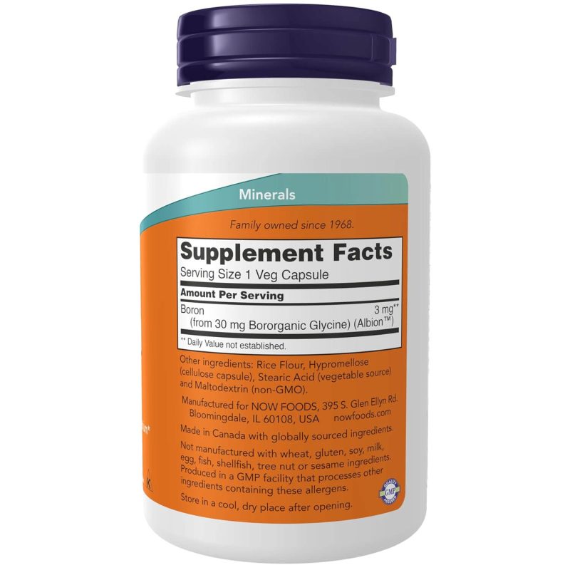Now Foods Boron 3 Mg - 250 Capsules - Image 2
