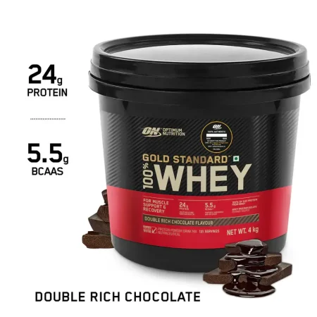 Optimum Nutrition (ON) Gold Standard 100% Whey Protein Powder 4 kg (Double Rich Chocolate)