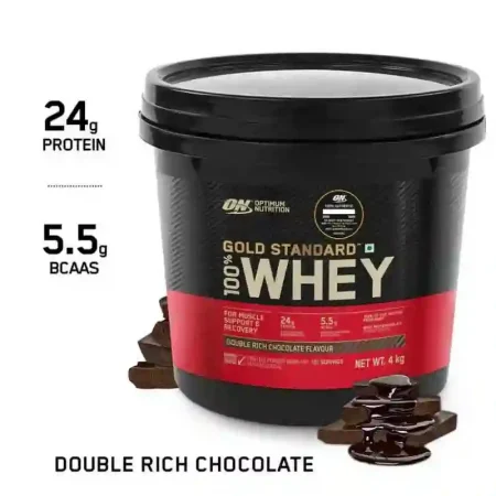 Optimum Nutrition (ON) Gold Standard 100% Whey Protein Powder 4 kg (Double Rich Chocolate)