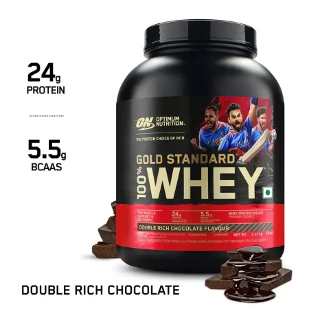 Optimum Nutrition (ON) Gold Standard 100% Whey Protein Powder 2.27 kg/ 5 lbs (Double Rich Chocolate)