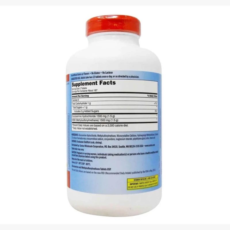 Kirkland Signature Glucosamine With MSM 1500mg 375 Tablets - Image 2