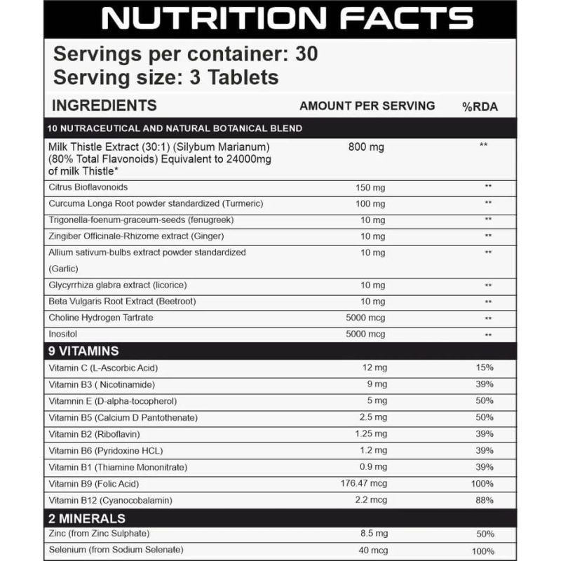 Ripped Up Nutrition - Liver Detox - 90 Tabs - Image 2